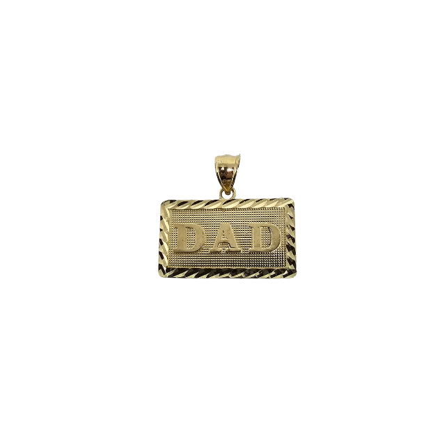 10k Gold Dad Pendant New