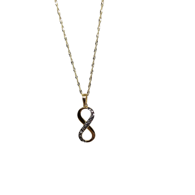 10k Gold Chain with Yellow Gold Infinity  pendant New