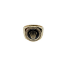 Royal Mark: 10K Yellow Gold Men’s Ring with Crown-Inspired Emblem