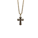 Torsade laser cut en or 10kt + Inri Cross en or 10 karat LA503
