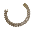 13mm Monaco Bracelet in 10K Gold with Crystal Lion Lock New