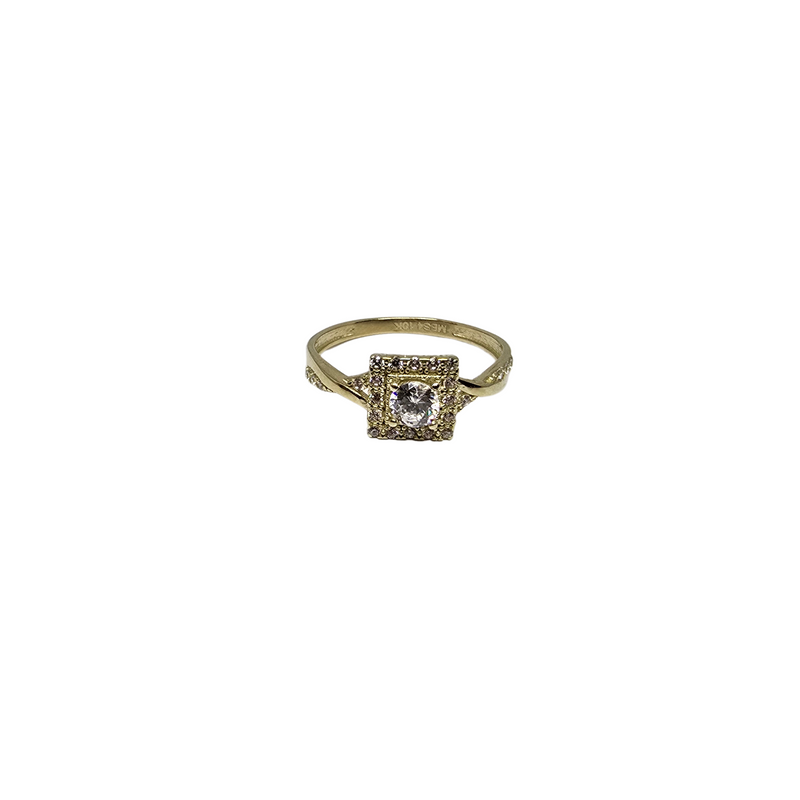 10k gold white stone ring