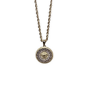 Chaîne câble en or 10k + méduse médaillon en or 10k mab-506