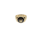 Crown Prestige: 10K Yellow Gold Men’s Ring with Iconic Emblem