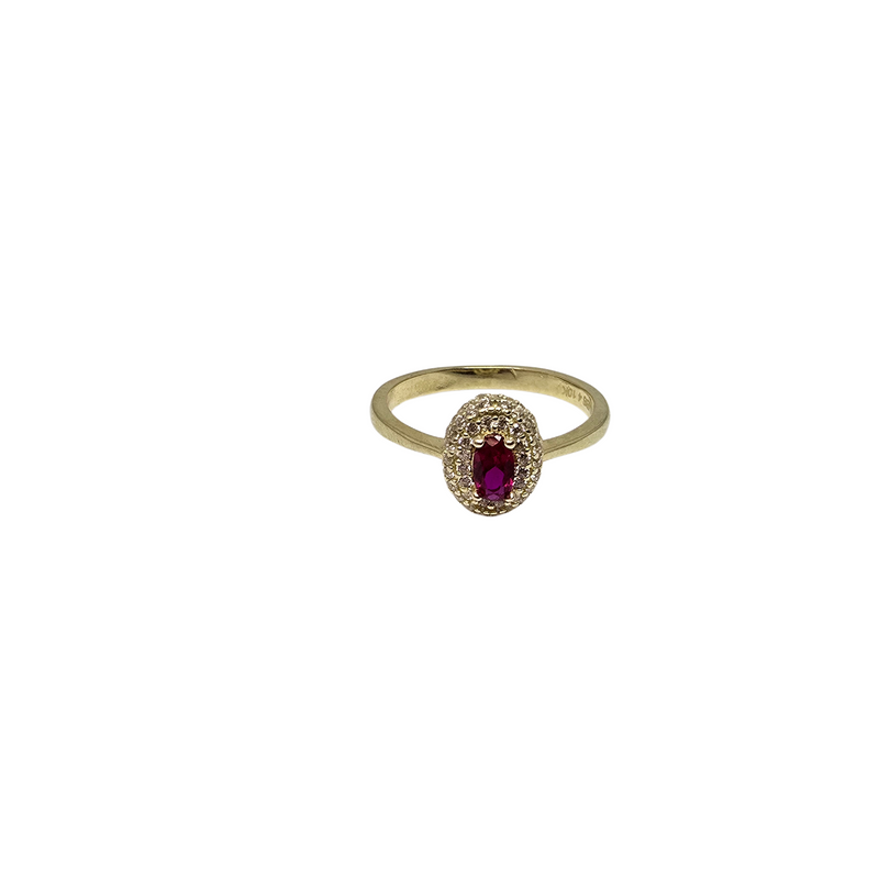 10k gold pink oval ring