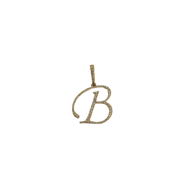 14k Letter B Pendant  0.50ct Diamonds si NEW