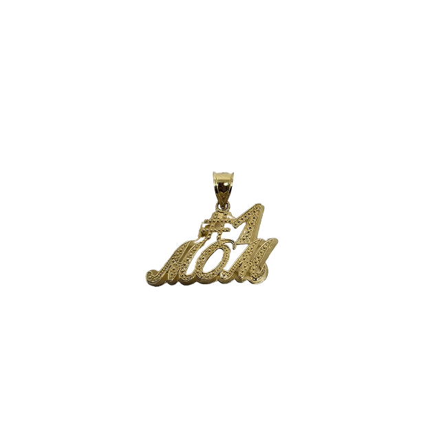 10k Gold Mom Pendant New