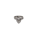 Beautiful Eternal Duo Pear shape: 2.40CT Lab Diamond Engagement Rings in 14K White Gold SR-34306