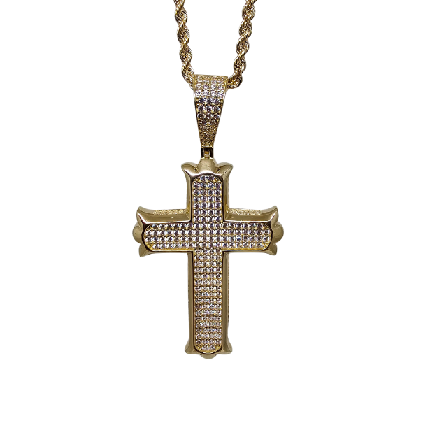 Rope Chain 10k Gold  + Cross Gold Pendant 10k