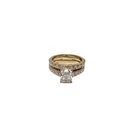 Elegant Duo 3.14Ct Lab Diamond Engagement Rings in 14K yellow Gold