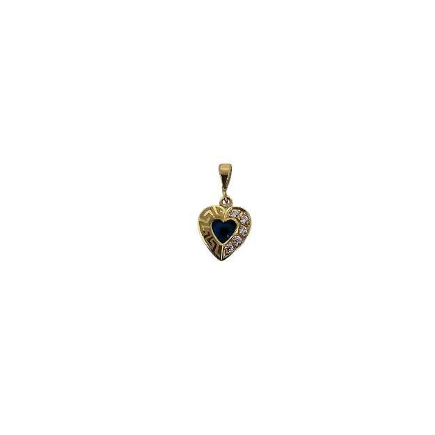 10k Evil Eye Heart  Gold Pendant