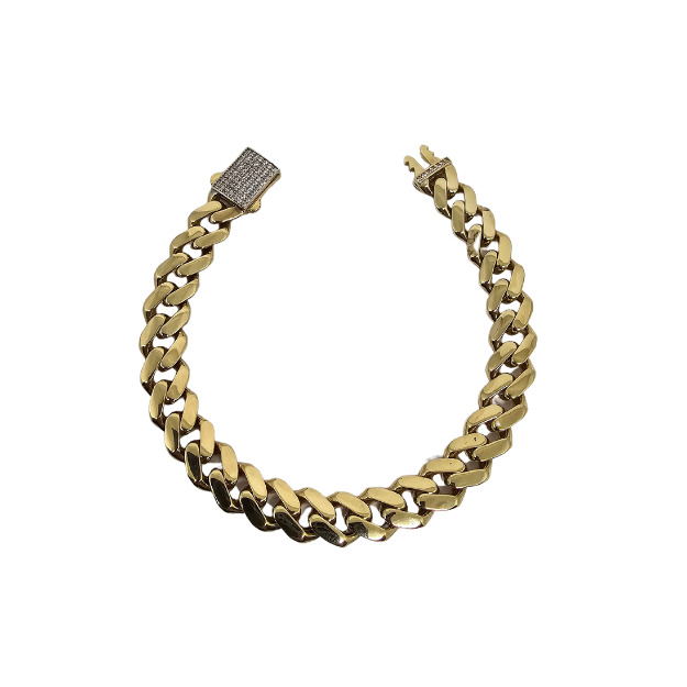 10K 9mm Monaco Bracelet  Gold MBS-1087