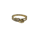 “Eternal Brilliance” – Two-Tone 10K Gold Infinity Ring with Zirconia