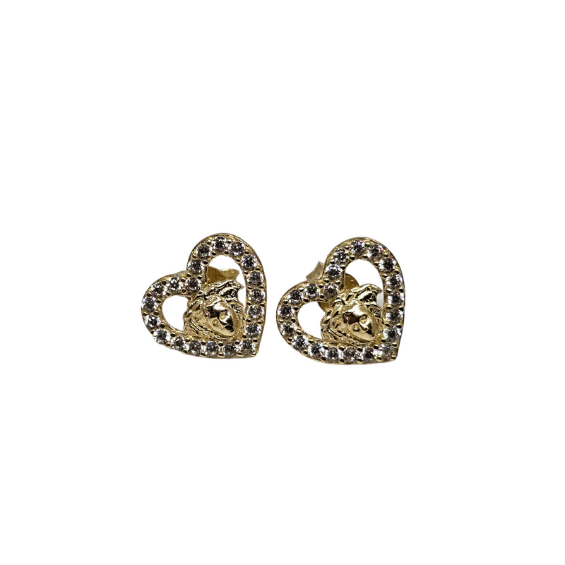 10k Heart medusa Earrings