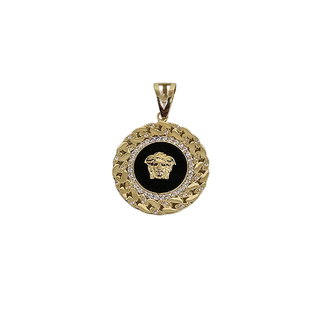 10k Gold  Medusa Pendant New