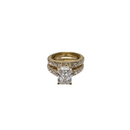 Beautiful Duo Radiant 4.52 CT Lab Diamond Engagement Rings in 14K yellow Gold SR-43006