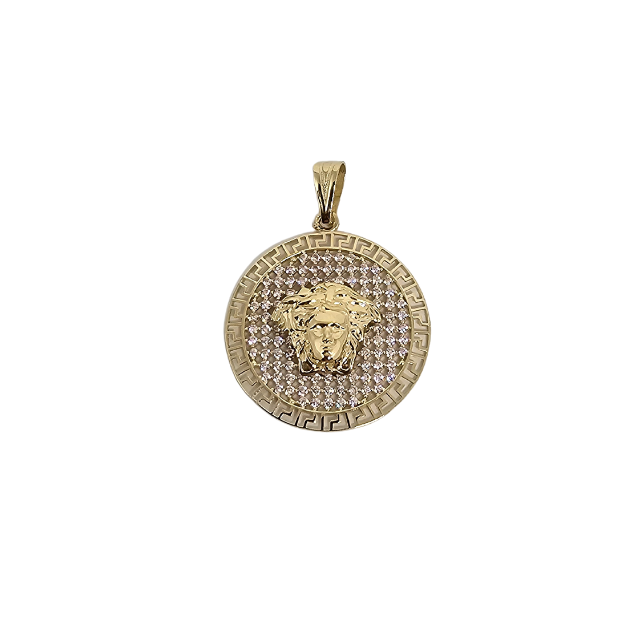 10k Gold  Medusa Pendant New