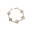 Bracelet en or 10K avec un grand trèfle en nacre blanche