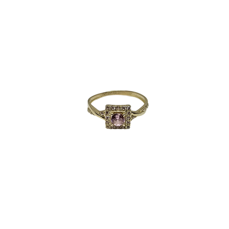 10k gold pink stone ring