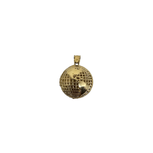 10k Yellow Gold  Globe World is yours  Pendant New