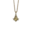 10K Gold Rope Chain+ 10K Gold Pyramid G Pendant