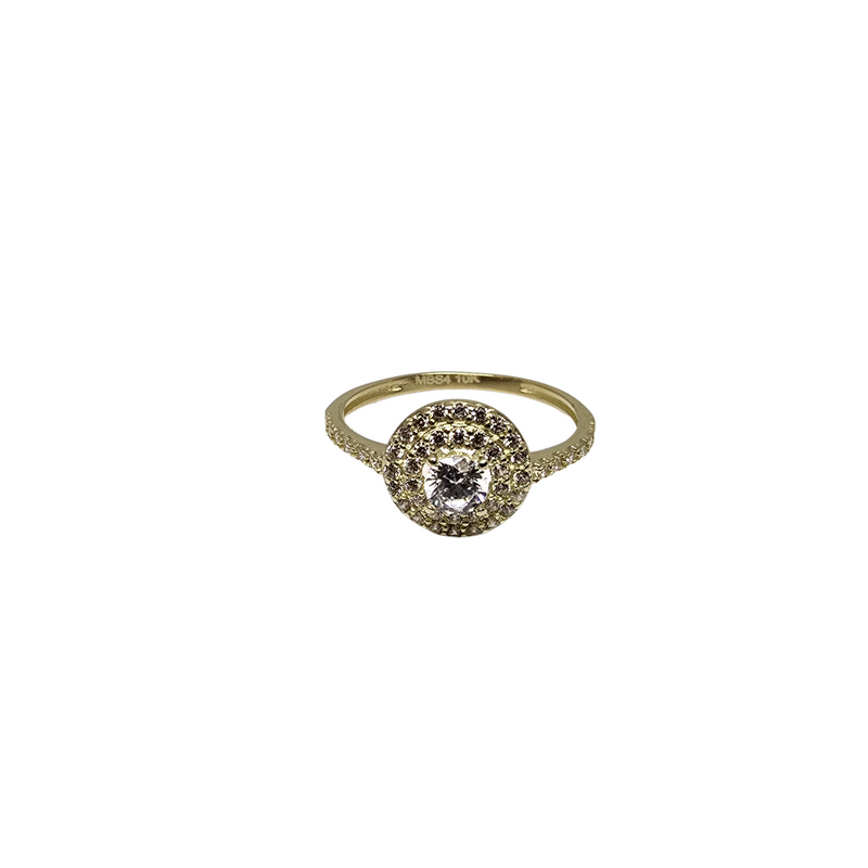 10k gold white  round ring