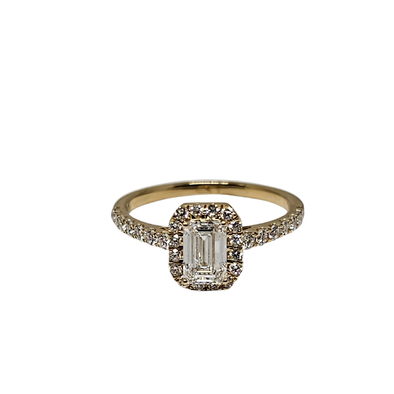 14K 0.75CT VS emerald  Cut Diamond Engagement Ring