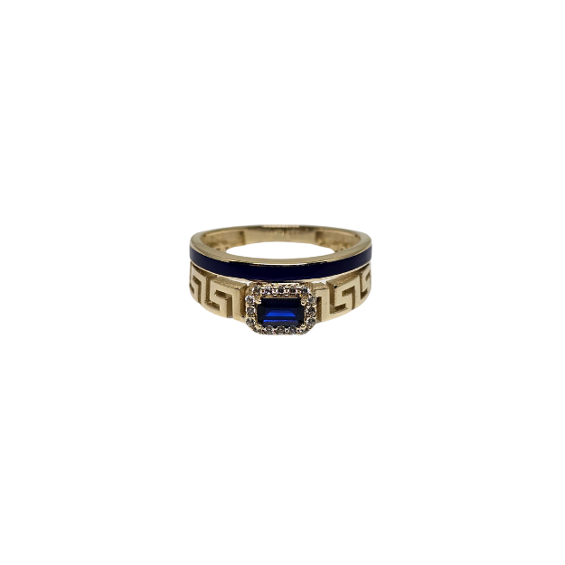 10k Gold Medusa Blue design Women Ring New