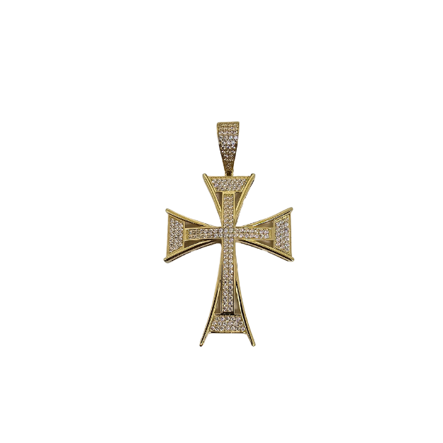 Pendentif Croix meduse  en or 10k CP017