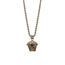 10K Yellow Gold Medusa Pendant with Rope Chain
