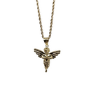 Torsade chaine avec Ange pendentif en or 10 karat GC-028