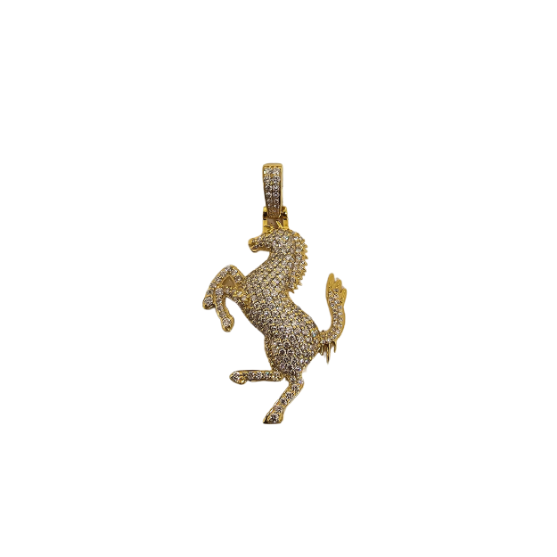 14k Horse Pendant  1.15ct Diamonds si  NEW