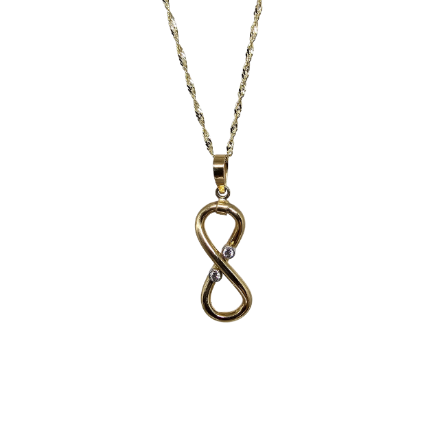 10k Gold Chain with Yellow Gold Infinity pendant New