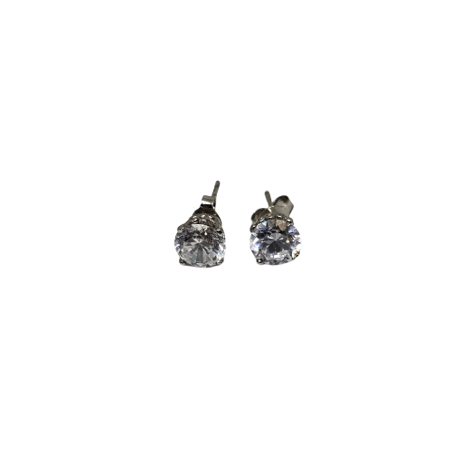 10k round earrings zirconia Stones 0.75ct