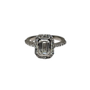 Bague de fiançailles 14k Emeraude 1.00ct VS Diamant