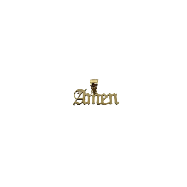 10k Gold Amen  Pendant New