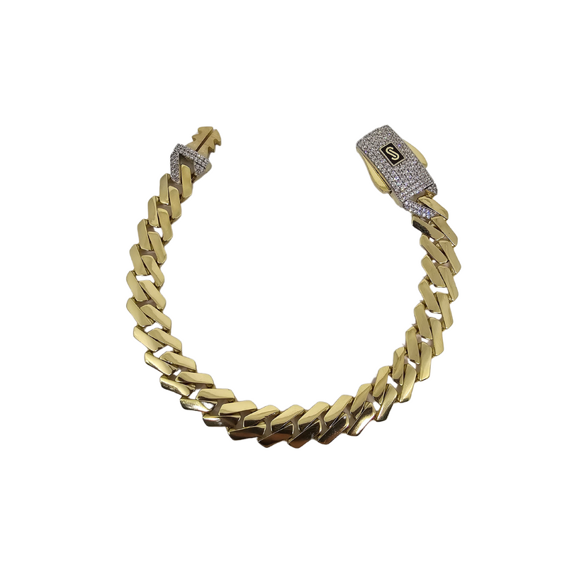 Bracelet Monaco 9mm 10k or jaune