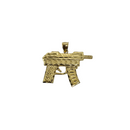 10K Gold Gun  Pendant New