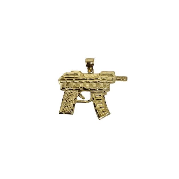 10K Gold Gun  Pendant New