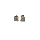 Beautiful 10K Yellow Gold Radiant-Shaped Earrings with 0.15ct Natural Diamonds