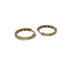 Or jaune 10k Huggies Pierres vertes et blanches