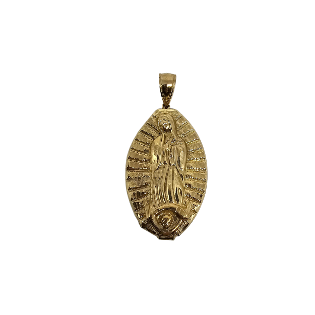 10k Yellow Gold Virgin Mary Pendant New