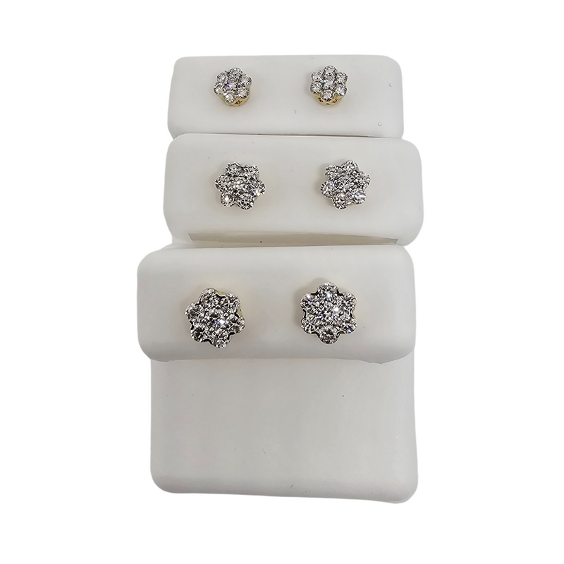 10k Flower Diamond Earrings