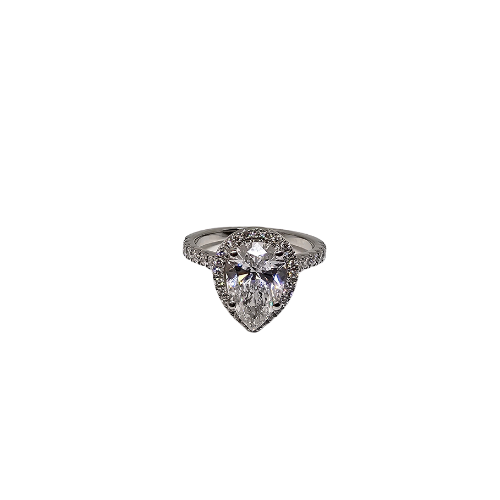 Beautiful 14k  Ring 3.74ct Pear Shape Vs Diamonds