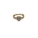Pure Heart – 10K Yellow Gold Ring with Synthetic Sapphire