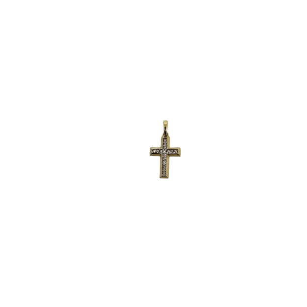 Pendentif croix en or 10k Alfio