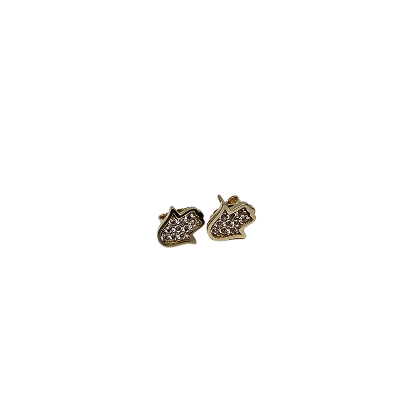 10k Yellow gold hand of god  earring new MBS-067