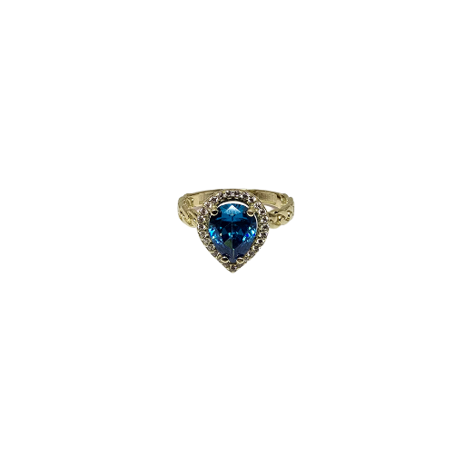 Bague en or 10k Malia bleu en forme de poire