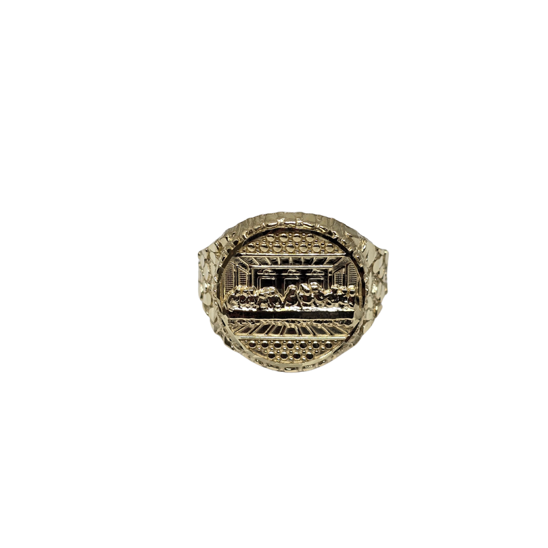 10K Gold The Last supper round Men’s Ring