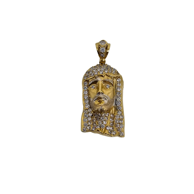 10k Yellow Gold Jesus Pendant New